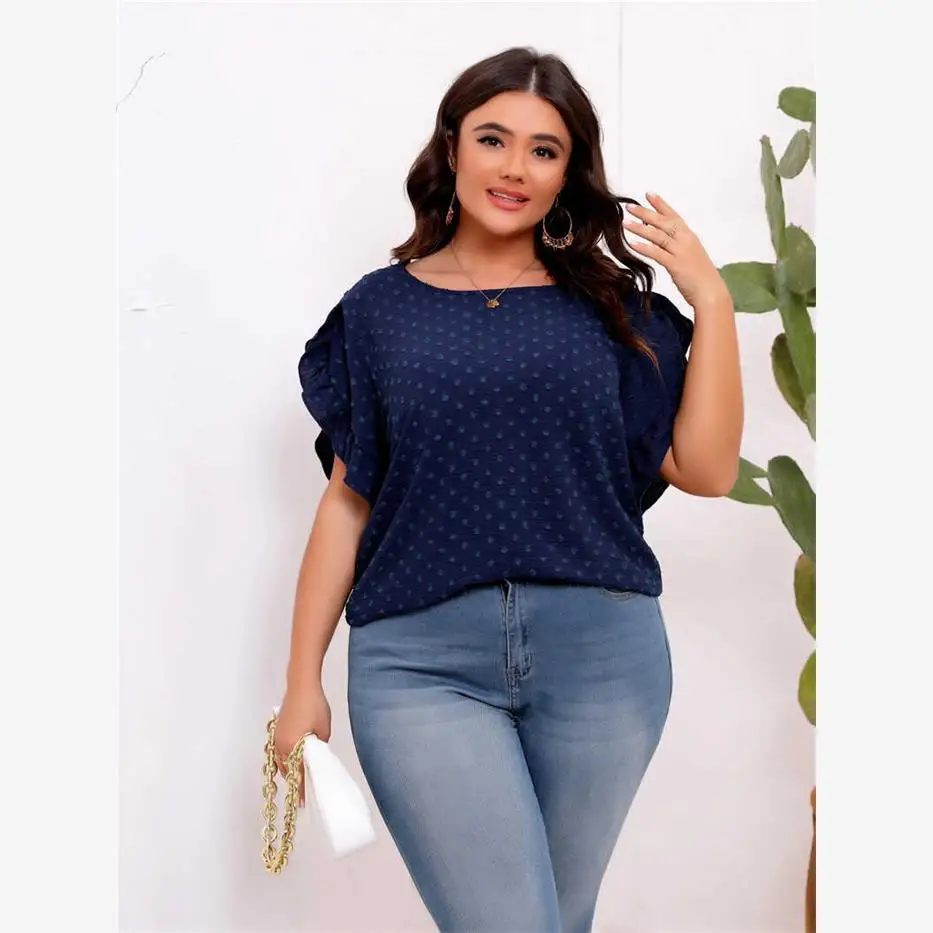Large Size High Elastic Summer T-irt for plus Size Women L4XL ort Sve round Ne Basic  Color Casual Top