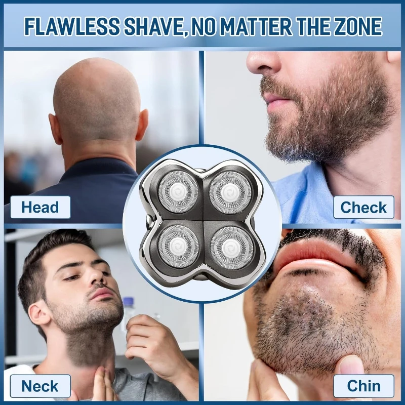 Pro 4 Replacement Blades for Skull & Pitbulls Shaver – Fits Gold/Silver/Platinum PRO, Butterfly Kiss PRO + Cleaning Brush
