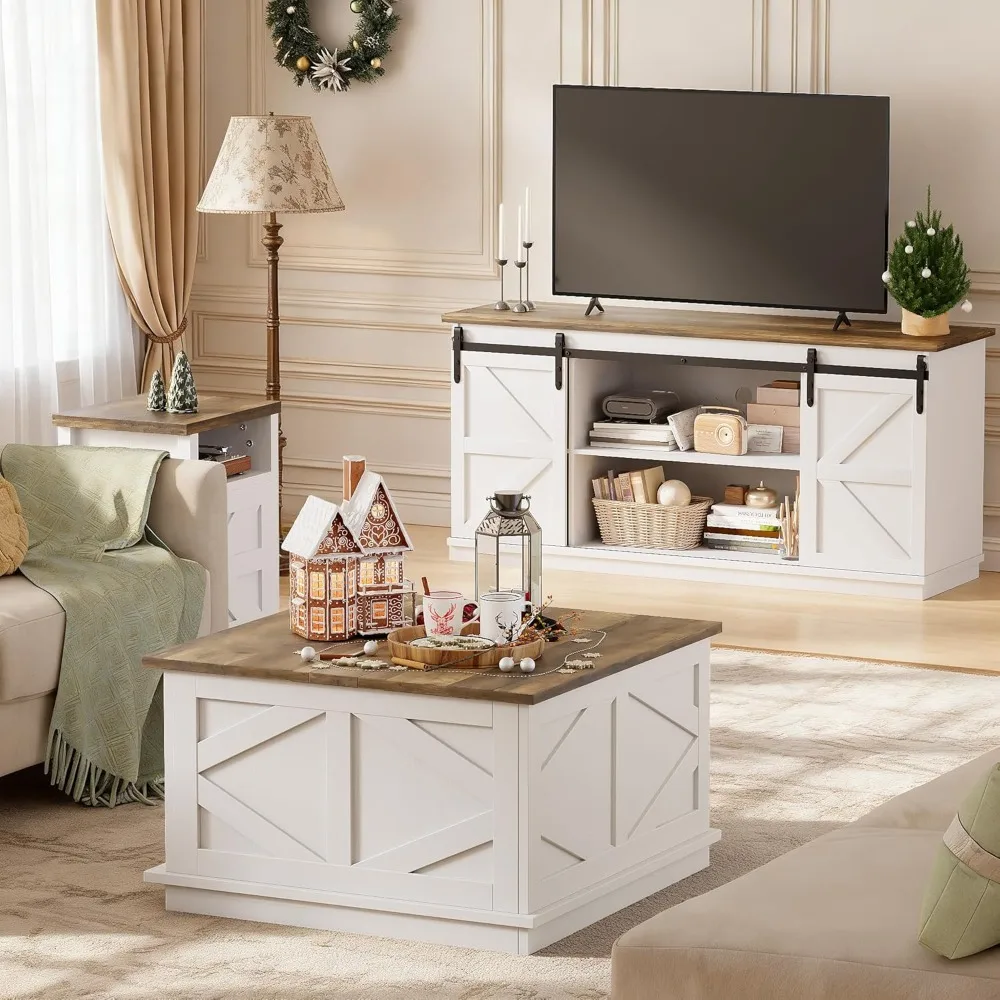 

31.5 Lift Top Coffee Table with Storage, Square Coffee Tables for Living Room, Center Table with Hidden Storage