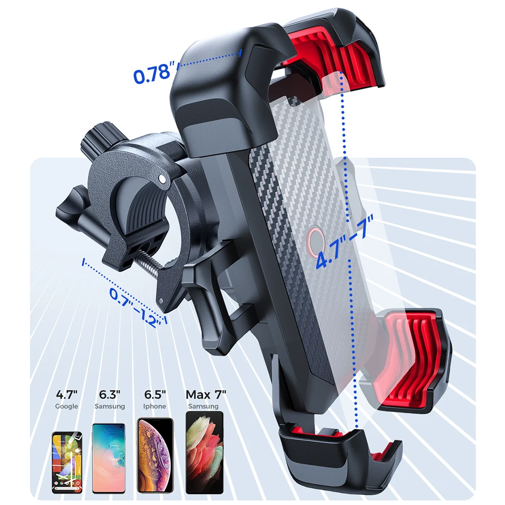 Mobile Phone Stand Adjustable Bike Phone Holder 360 Degree Rotating Phone Bracket Cycling Phone Stand for 4.7-7 Inch Smart Phone