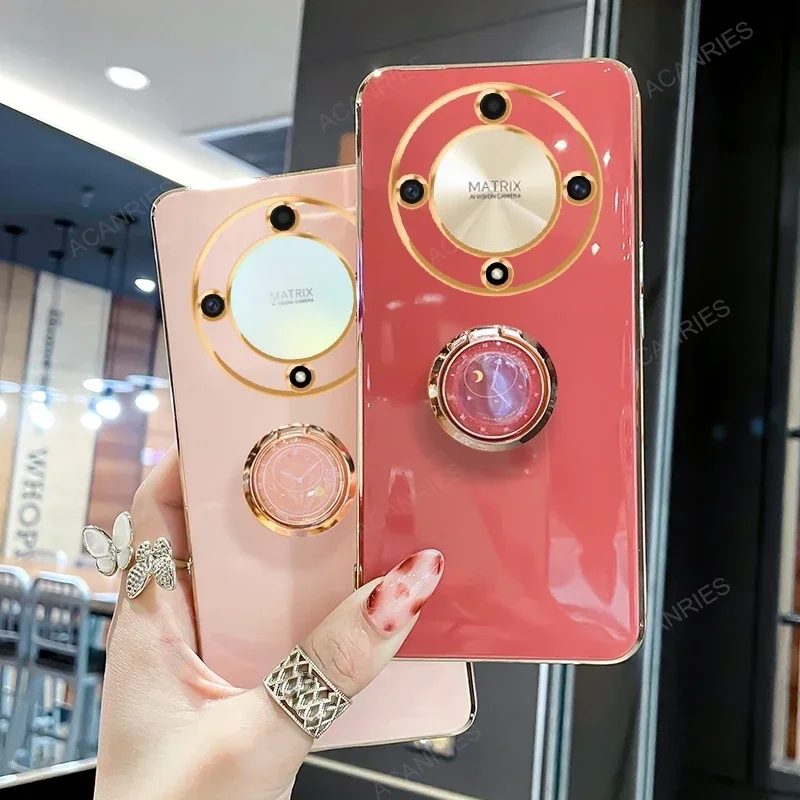 Magic6 Magic5 6lite 5lite Роскошный чехол-подставка с кольцевым покрытием для Huawei Honor Magic 6 5 Lite Pro 5g X9a X9b Силиконовый чехол