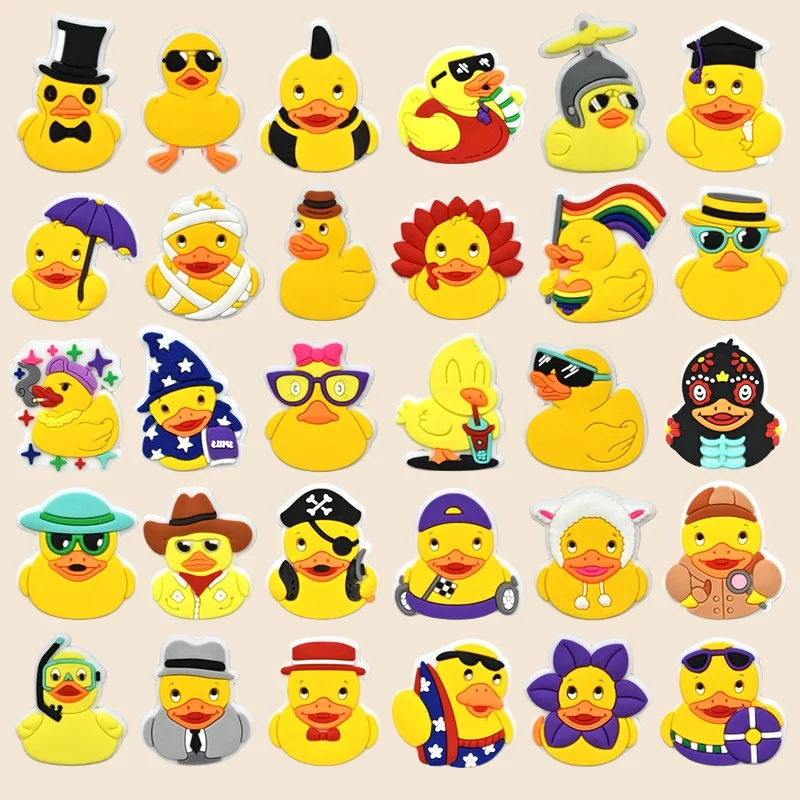 

1-30Pcs Cute Duck Summer Shoe Charms for Charms Clogs Bubble Slides Shoe DIY Shoe Decoration Charms Kids Party Gift