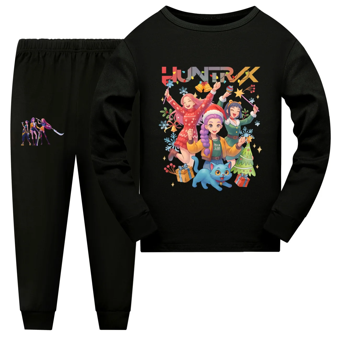 

Kpop охотники на демонов, детская одежда с героями мультфильмов, рождественский пижамный комплект для маленьких девочек, модные пижамы с длинными рукавами для мальчиков, детская одежда для сна, костюм