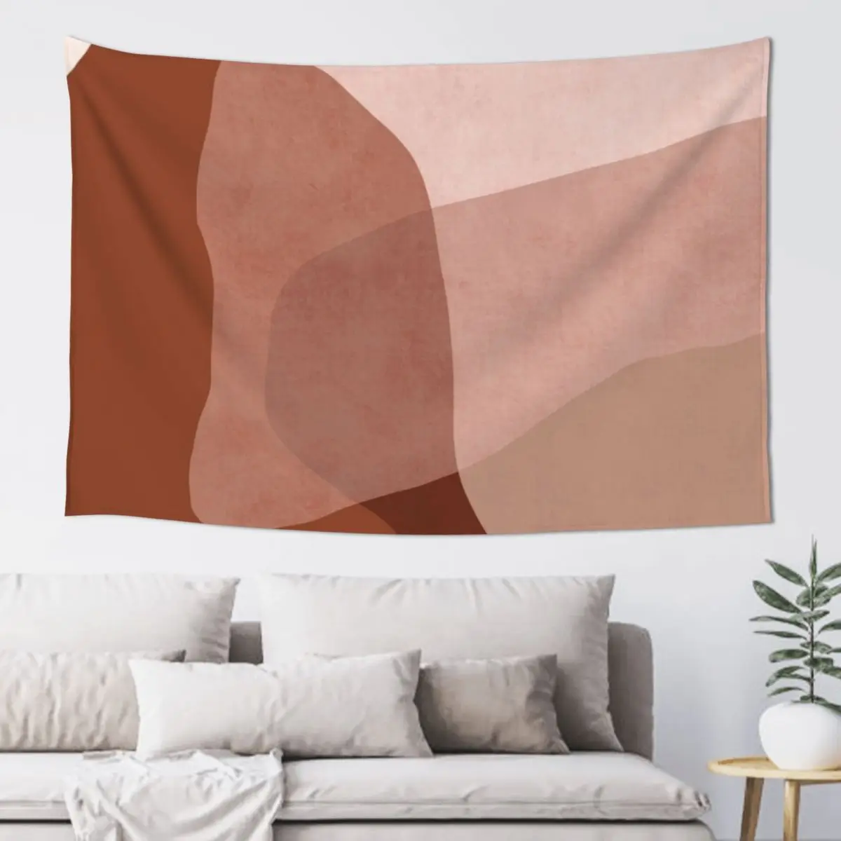 

Boho collage shapes in burnt orange, pink Tapestry Hanging Wall Home Decoration Tapestry