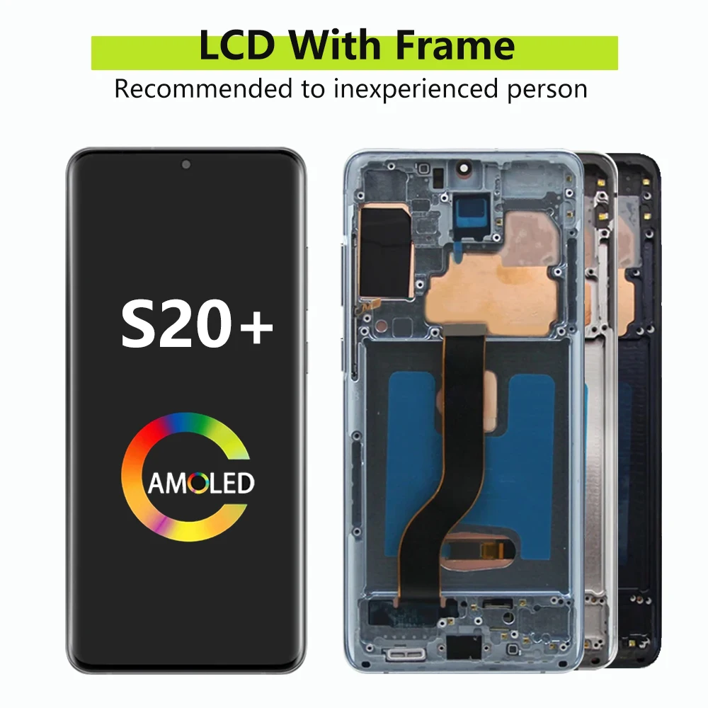 Super AMOLED S20 Plus G985F G986F LCD Display Screen For Samsung Galaxy S20+ LCD Display with Touch Screen Digitizer Replacement