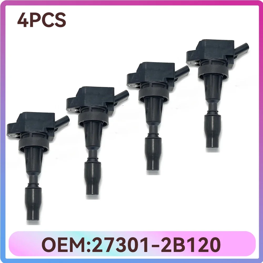 4 Pcs Ignition Coil 27301-2B120 for Hyundai Avante Elantra Sonata Tucson Veloster Kia FORTE  Soul 1.6L Turbo 273012B120