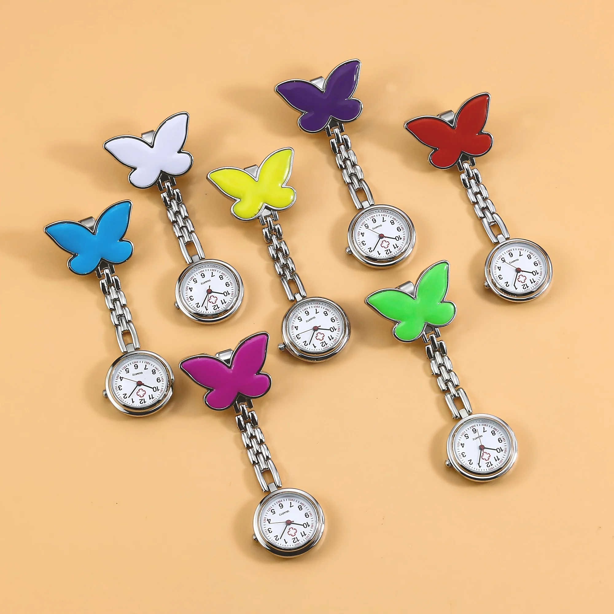 Nurse watch, chest watch, butterfly clip style, student exam form, cute and beautiful girl hanging watch, pocket watch