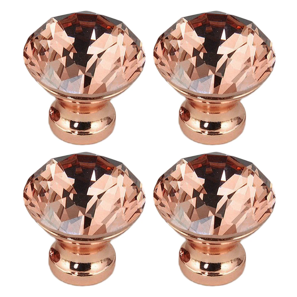 Rose Gold  DIY Unique Color Pull Handle Crystal Cabinet Drawer Door Knob 30mm