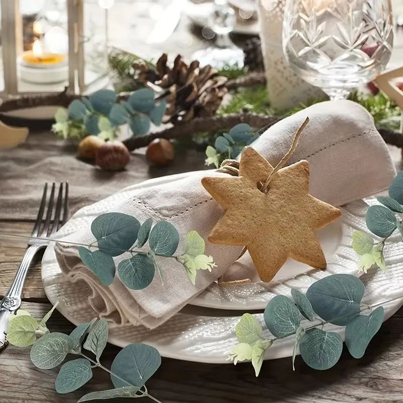 5/10/20Pcs Eukalyptus Blätter Künstliche Pflanzen Bouquet Für Home Room Decor Garten Hochzeit Dekoration DIY Kranz girlande Zubehör – Detail 7