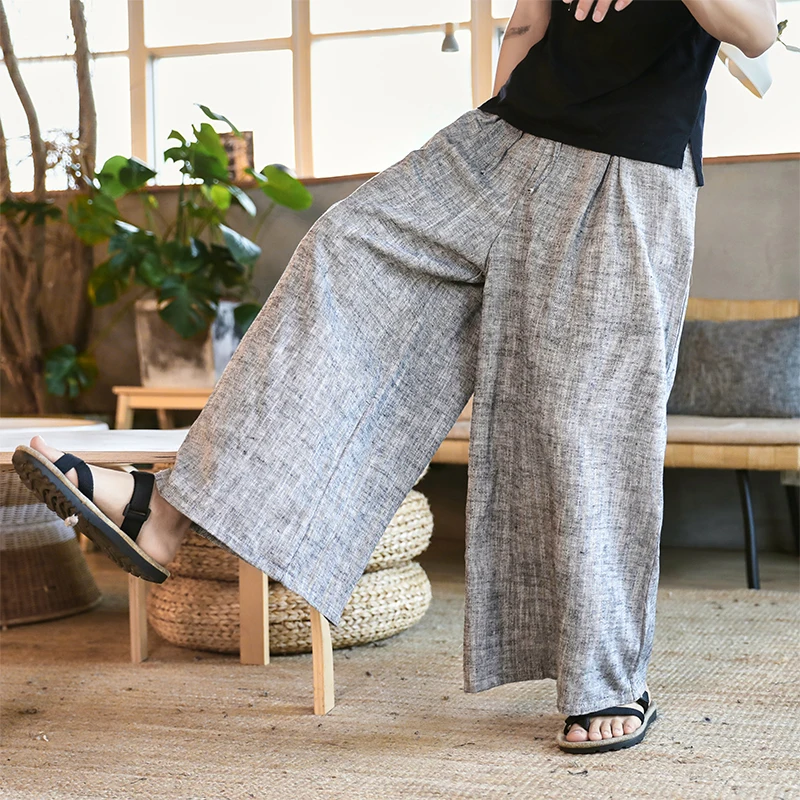 

New Men's Wide-leg Pants Harajuku Loose Fashion Elastic Waist Baggy Men Harem Trousers Casual Vintage Sweatpants