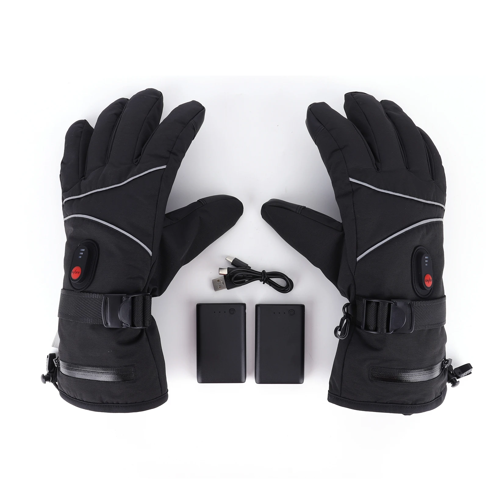 Guanti invernali riscaldati elettrici Guanti da sci Guanti impermeabili con funzione touchscreen Guanti termici Guanti da neve caldi per moto