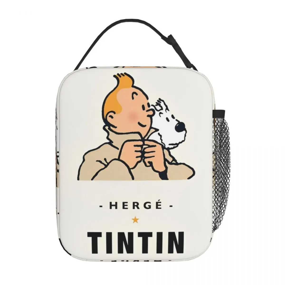 Sac à lunch isotherme de dessin animé Tintins et Snowy, sac de nourriture portable, glacière thermique, boîte à lunch de bureau