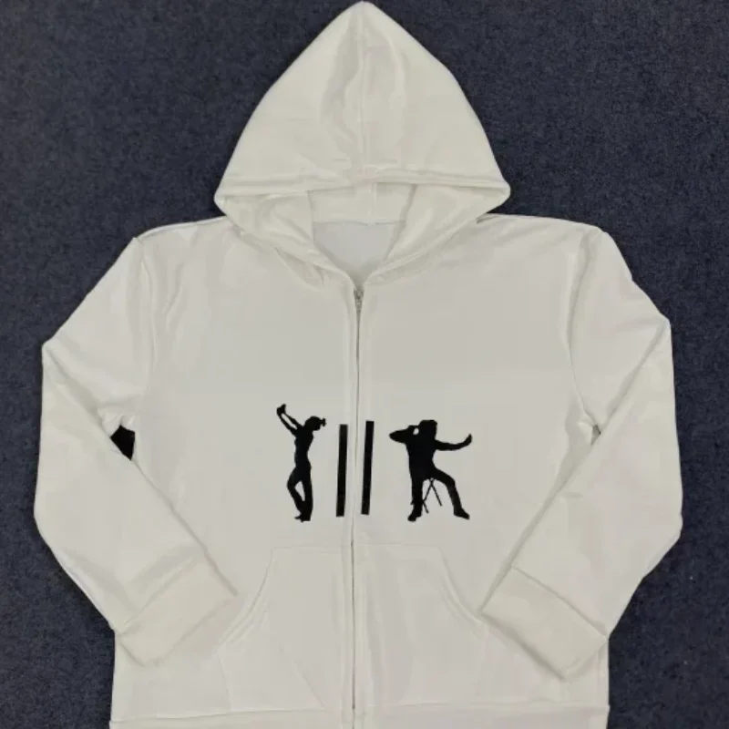 

Осень-зима, уникальная фигурка с принтом на молнии, свободная повседневная спортивная толстовка с длинными рукавами, топы, пальто, американская уличная мужская и женская одежда