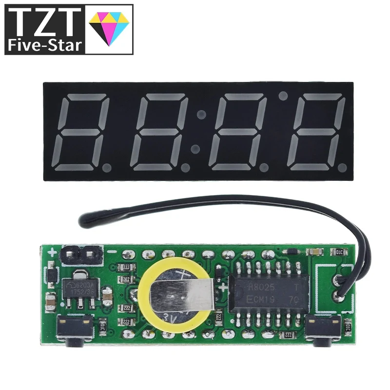 3 In 1 LED RX8025T Digital Clock Temperature Voltage Module DIY Time/Thermometer/Voltmeter DC 5-30V For Arduino