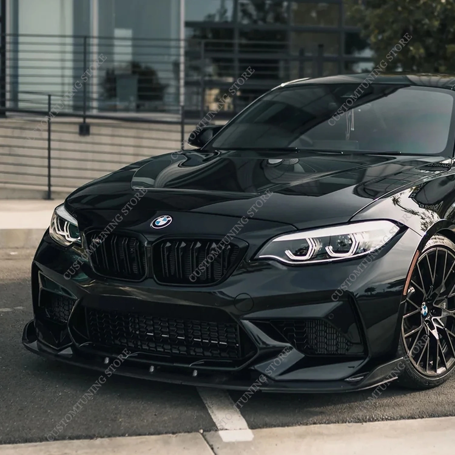 

Gloss Black 3D Style Front Bumper Lip Spoiler Splitter Diffuser Canards For BMW F87 M2 M2CS 2016-2021 Bodykits Tuning