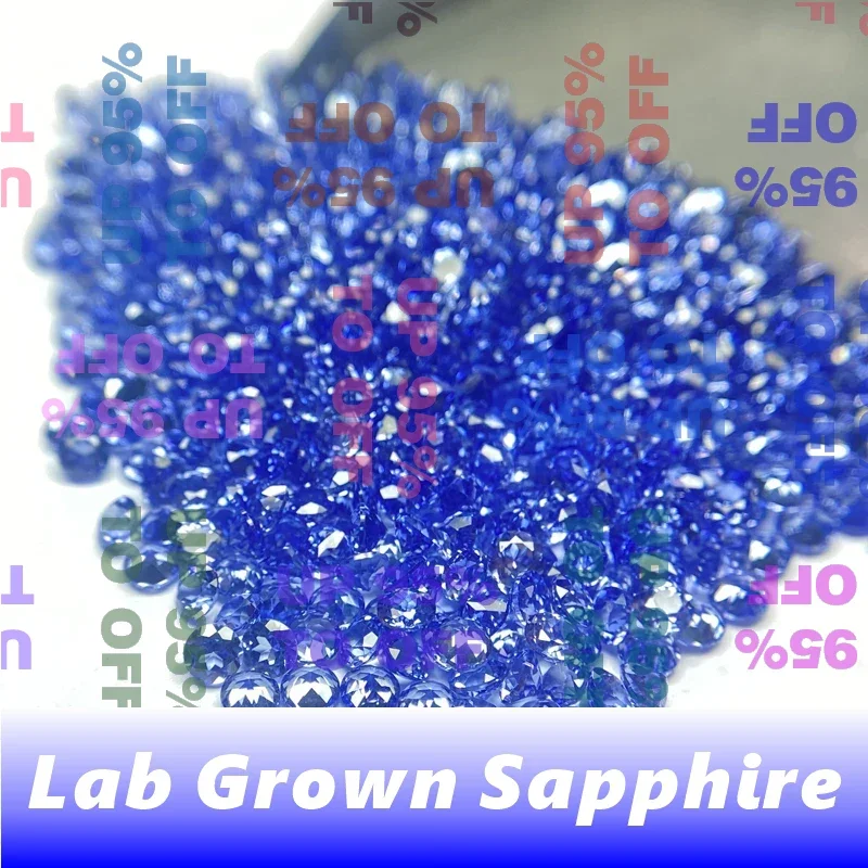 ALab Grown Sapphire Round Shape Royal Blue Color Small Size Gemstones for DIY Ring Necklace Earrings Making Extremely Shiny