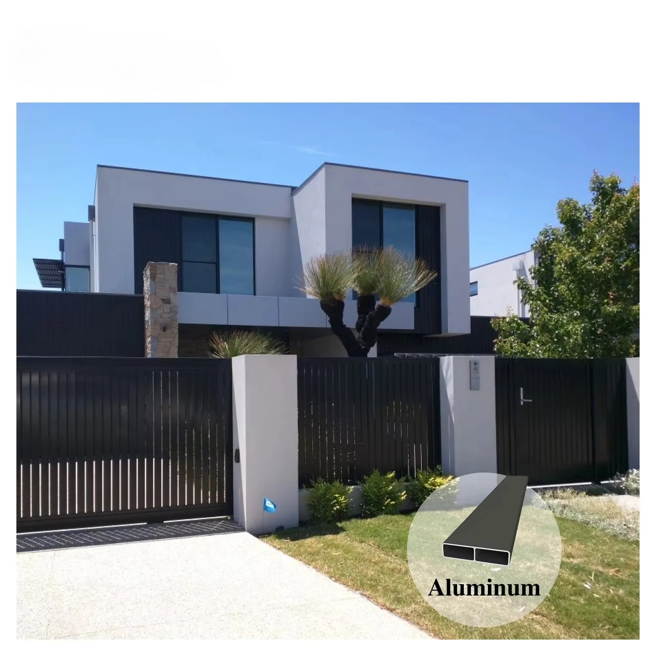 Aluminum Alloy Wrought Iron Chinese Courtyard Door Stainless Steel Villa Double Door Garden Rural Outdoor Yard Entrance Gate