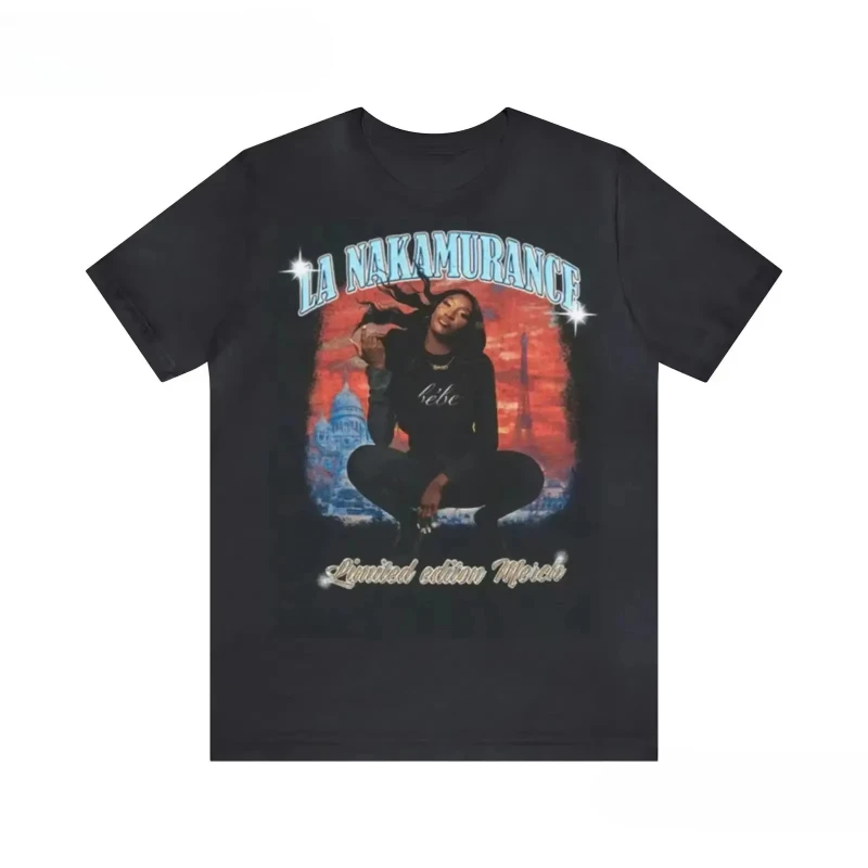 Camiseta Retro de Diseño Suave y Versátil con Estampado Casual de Aya Nakamura, Jersey Nakamura