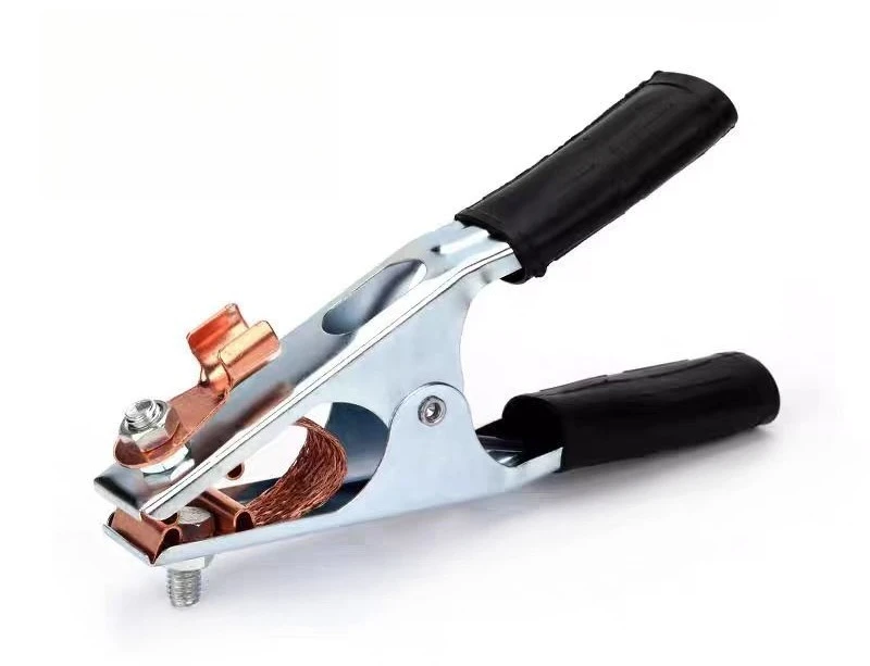 500A Welding Ground Clamp, Pure Braided Cable Earth Clamp with Insulated Handle, Plated Welding Machine Ground Clip