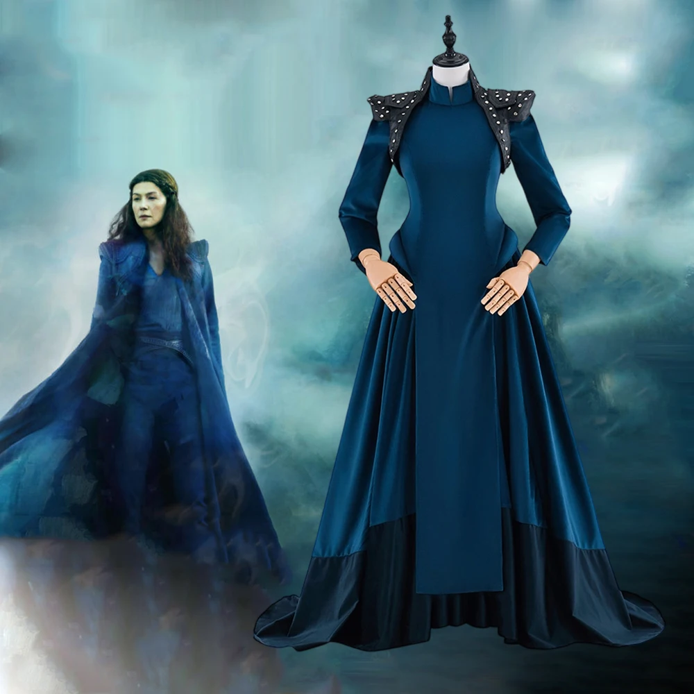 

The Wheel of Time Moiraine Damodred Cosplay Costume Women's Fancy Dress Battle Suit Halloween Carnival Party Queen Ball Gown