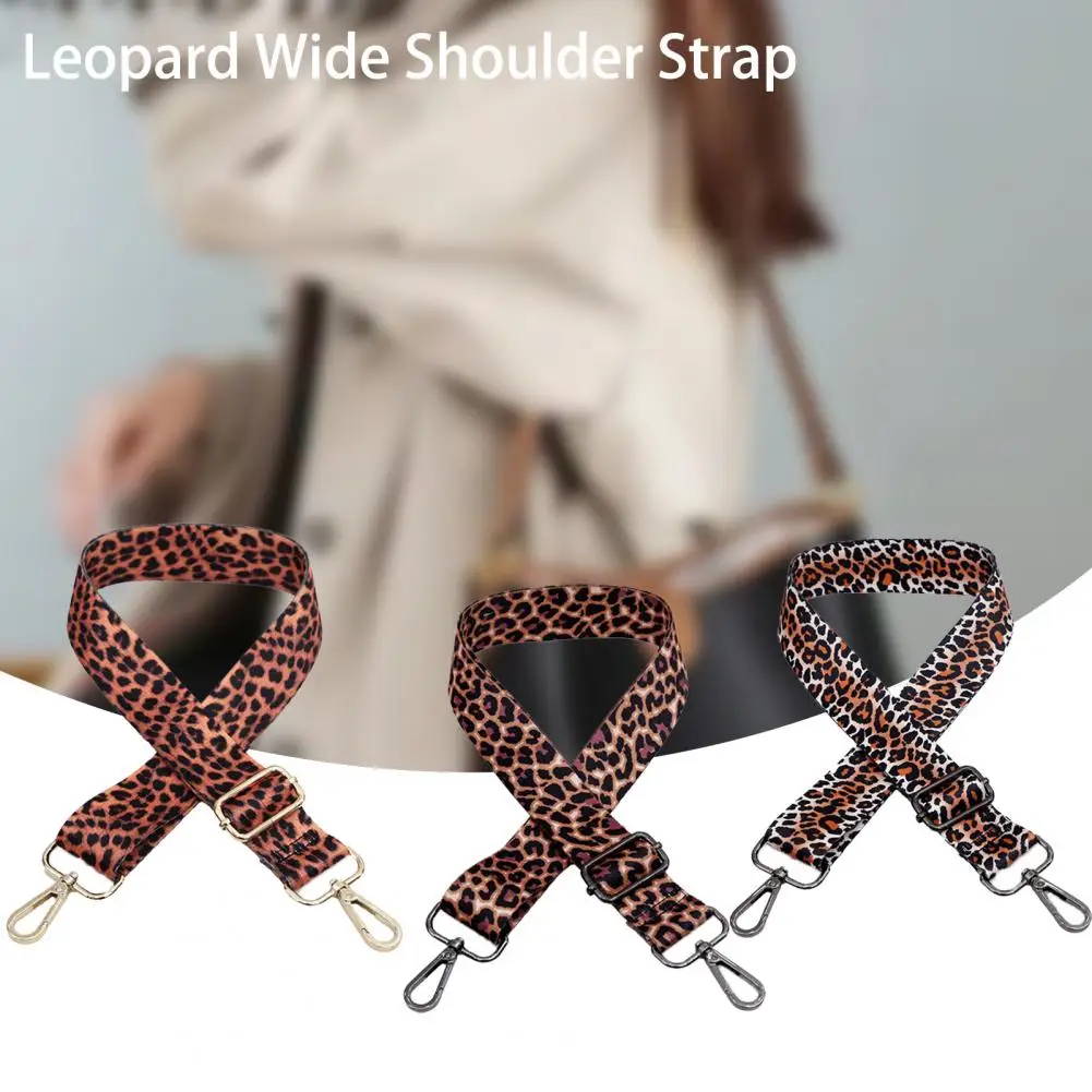 Bag Shoulder Strap Wild Adjustable Long Snap Hook Clip High Tensile Leopard Print Women Crossbody Bag Handbag Belt For Daily