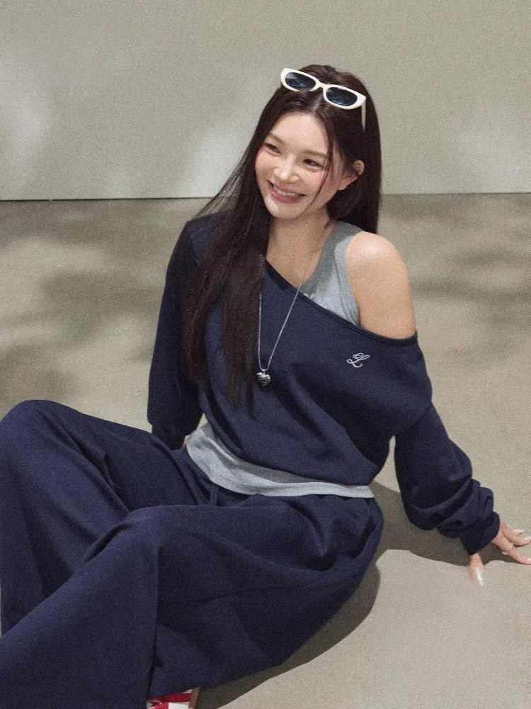 

Zhang Da, женский модный корейский повседневный свитшот с колючками больших размеров, жилет для глаз, осенний эффект похудения