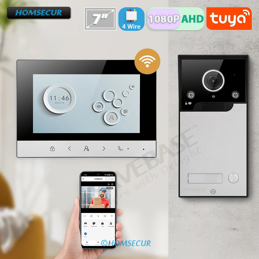 

4 Wire Tuya Smart APP 7” IPS LCD Screen HD Flush Mount Doorbell Camera IP65 120° View Angle Video Doorphone Intercom Recording