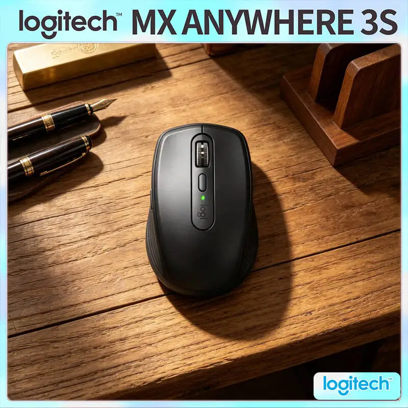 

Compact MX Anywhere 3S Mouse - 8K DPI Darkfield, Hyper-Scroll, Silent Click, Ideal for Art Studio & Daily Work