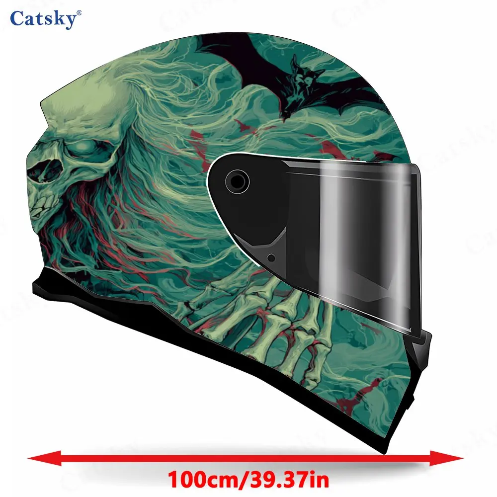White-haired skeleton Pattern Helmet stickers , PVC Material Multifunctional Helmet Stickers, Scratch-Resistant & Fade-Proof, Ea