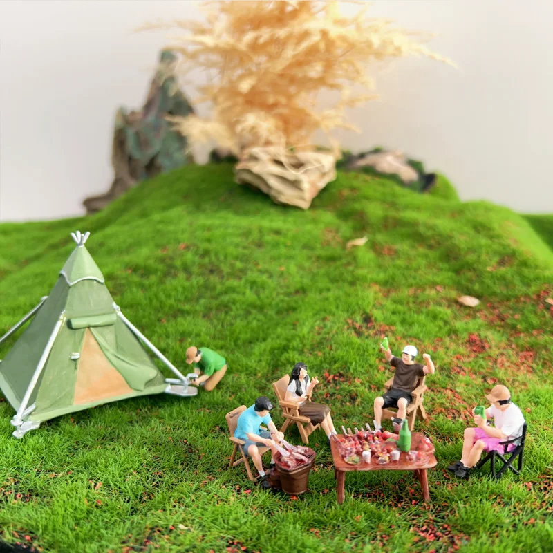 

Новый набор миниатюрных фигурок для кемпинга и альпинизма в масштабе 1/64, сделанный своими руками, для создания сцен, игрушка-подарок, модель-украшение