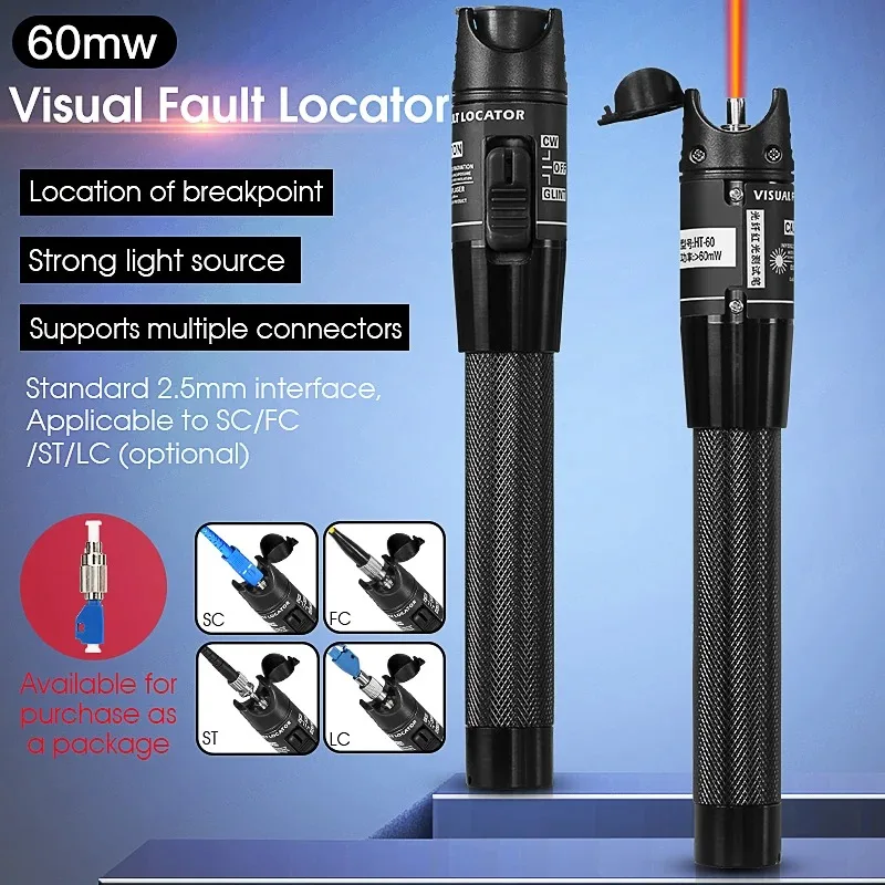 60MW High Quality FTTH Fiber Optic Tester Pen Type Visual Fault Locator Optical Cable Tester