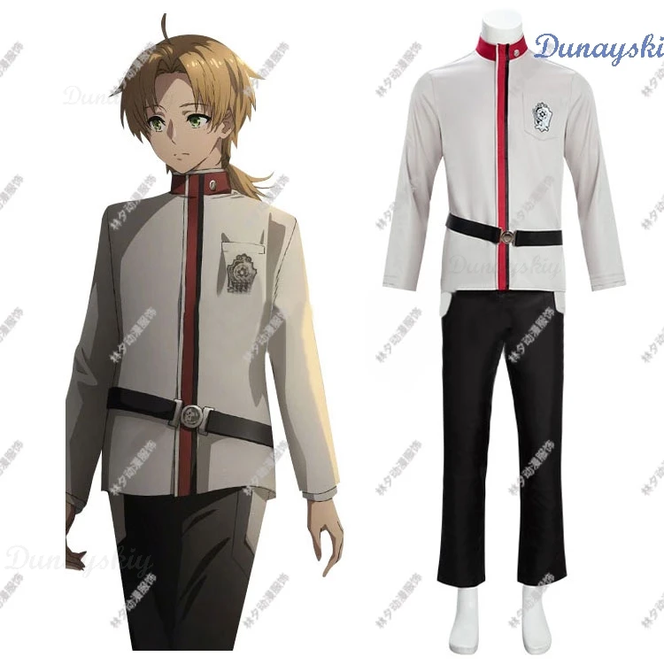 

Anime S2c1 Mushoku Rudeus Greyrat Cosplay Costume Wig Tensei Cosplay Uniforms Top Pants Suit Halloween Party Men Roleplay Outfit