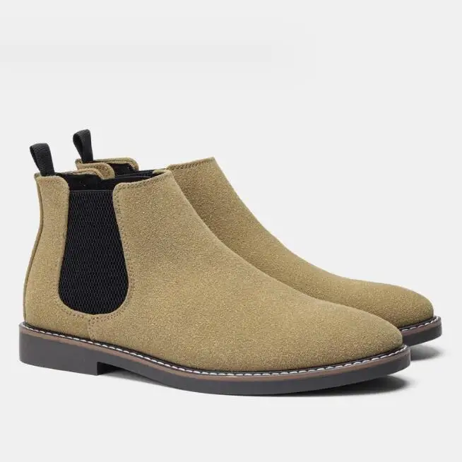 Botas de tornozelo de couro retro homens bota casual sapatos de plataforma homem 2023 primavera inverno ao ar livre sapatos antiderrapantes tamanho 40-45