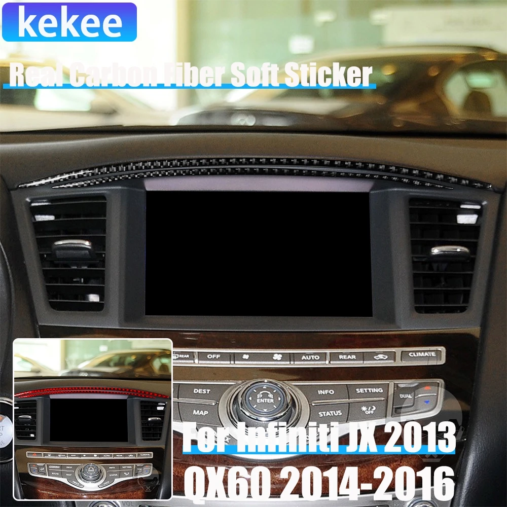 

Настоящее углеродное волокно, автомобильные аксессуары, полоса центральной консоли, накладка, мягкая наклейка для Infiniti JX 2013 QX60 2014 2015 2016