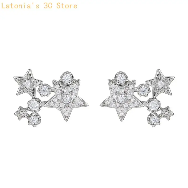 Decorative Earphone Pair with Star Cluster Detail for Commute Styling X3UB