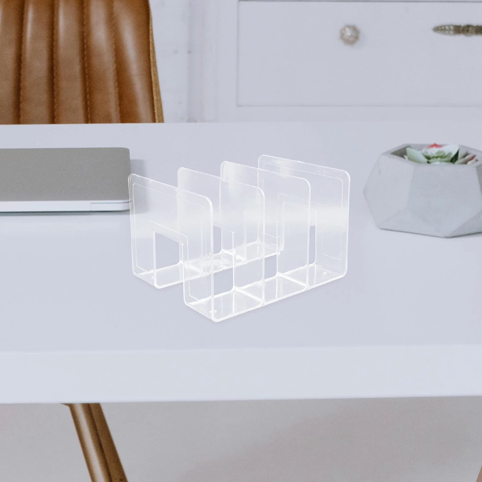 

2Pcs Plastic Bookend for Shelves Decorative Book Organizer Tabletop Book Support Multi-Function Bookends Storage