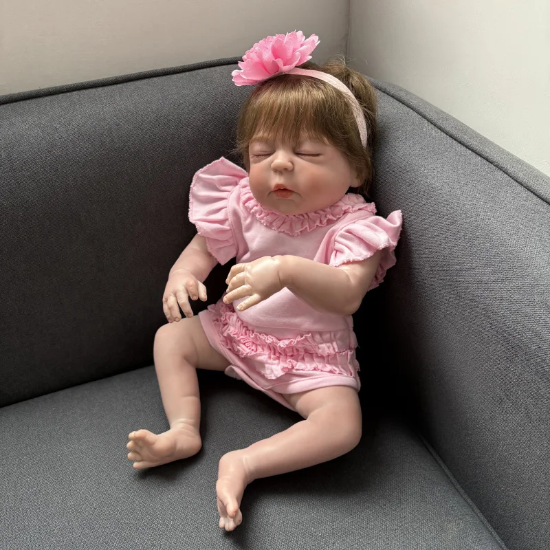 55 Cm Bebe Reborn Poppen Pasgeboren Slapen Poppen Met Slapen Deken Levensechte Handgemaakte Meisje Poppen Voor Meisjes Begeleiden Speelgoed Geschenken