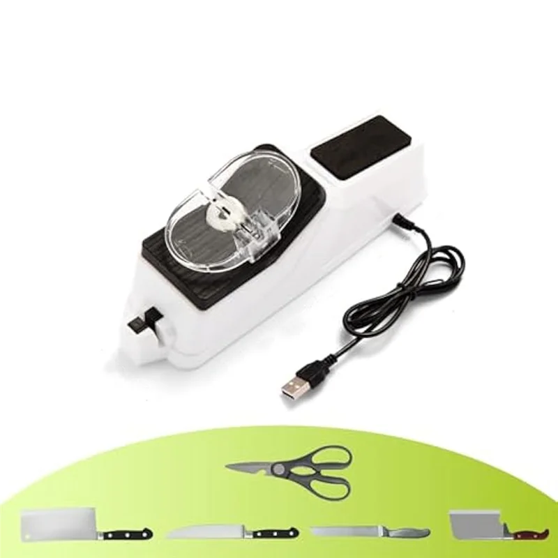 

B28C-Electric Knife Sharpener,Knife Sharpener Tool For Quick Sharpening&Polishing With 5 Grindstone White