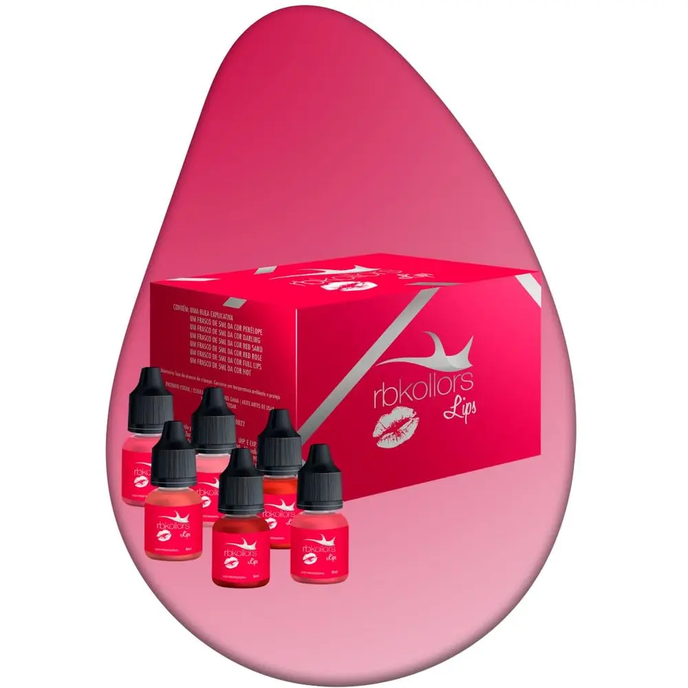 

Набор пигментов для губ | 6 флаконов по 5 мл каждый | Профессиональная микропигментация | Набор для губ или помада