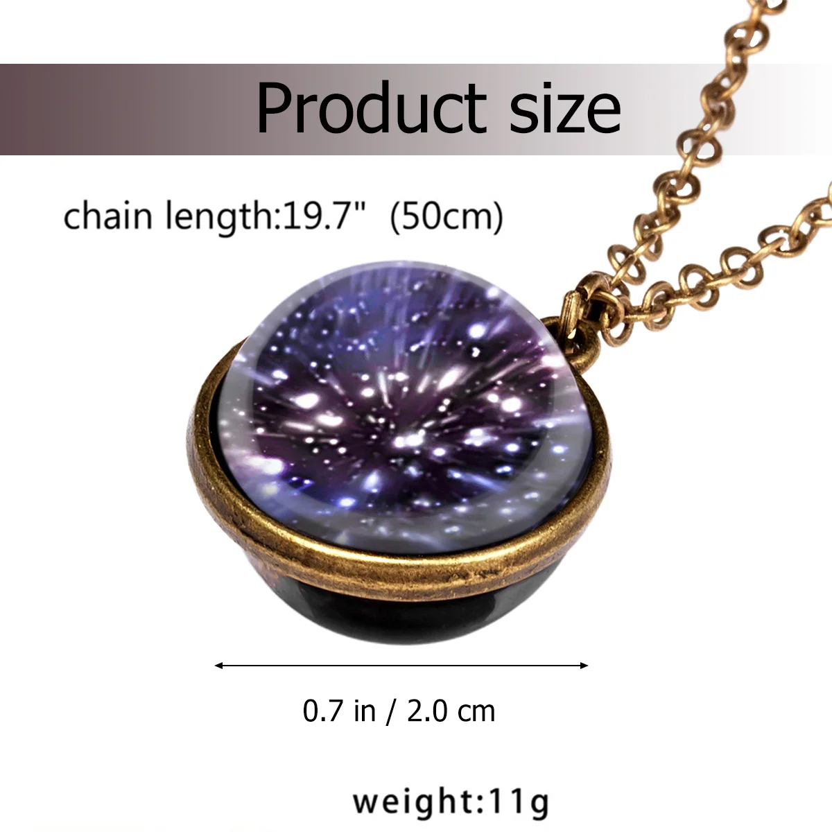 الكون السماء قلادة الرجعية عدد 9 نمط الفولاذ المقاوم للصدأ الزجاج قلادة للحزب السفر الاستخدام اليومي امرأة رجل