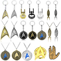 Classic Movie Star Trek Fashion Metal Keychain Vintage Style Admiral Logo Pendant Keyrings for Car Key Backpack Accessories