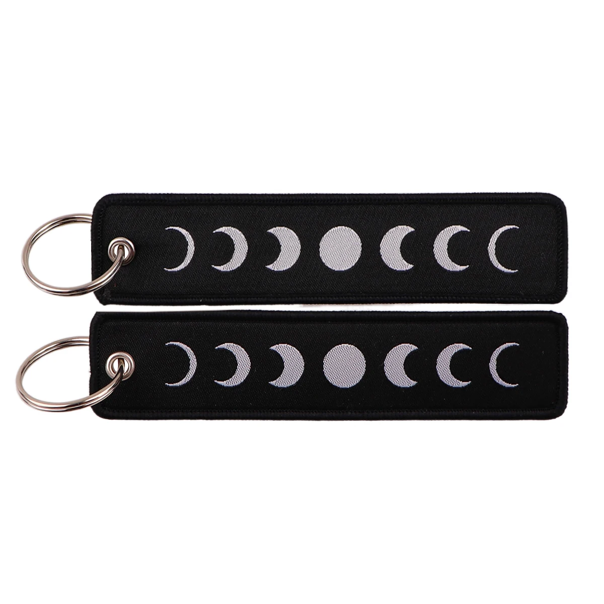 Moon Embroidery Key Fobs Luna Key Tag Motorcycles Cars Backpack Chaveiro Cosplay Keychain For Friends Fashion Key Ring Gifts