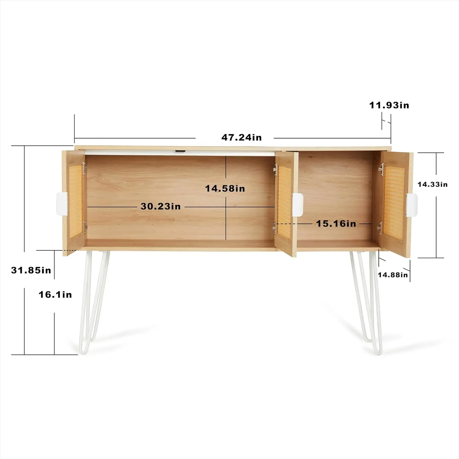 Netstar-Table Console Boho en Rotin, Table d'Entrée, Long Canapé de Salon, Couloir, Foyer, Derrière le Canapé