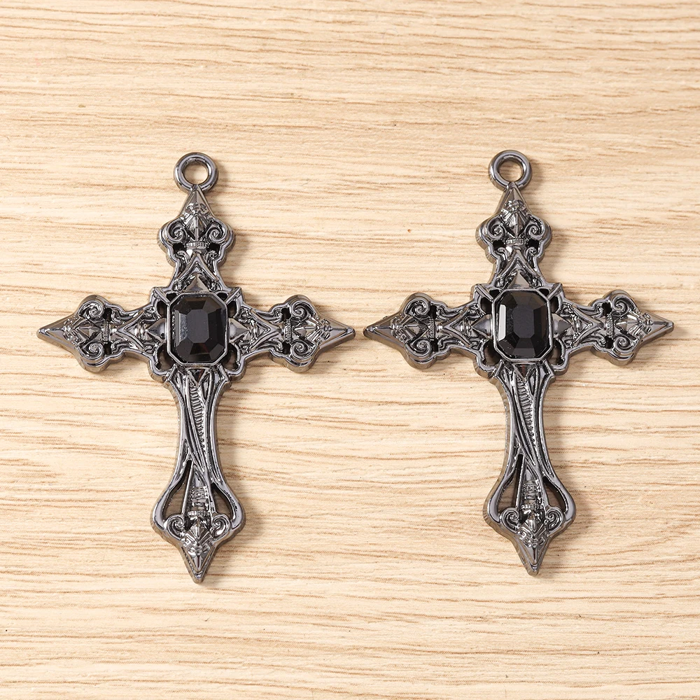 Tusember 5 Stück 39*54mm Gothic Steampunk Kreuz Anhänger Charms Passend für Original Armband Halskette Damen Schmuckherstellung Geschenke – Detail 14