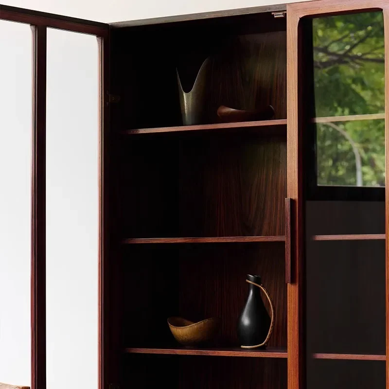 Retro Modern Design Bookcase Cherrywood Storage Locker Tableware Furniture Solid Wood Sideboard