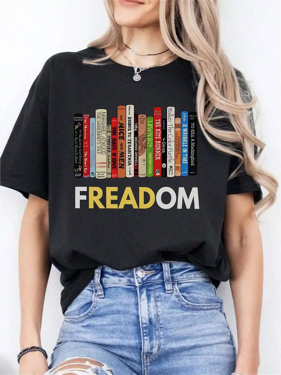 Banned Books Shirt, I'm With The Banned, Read Banned Books T-Shirt, Librarian Gift, Reading Shirts, Social Justice Shirts, Freadom Shirt view 2
