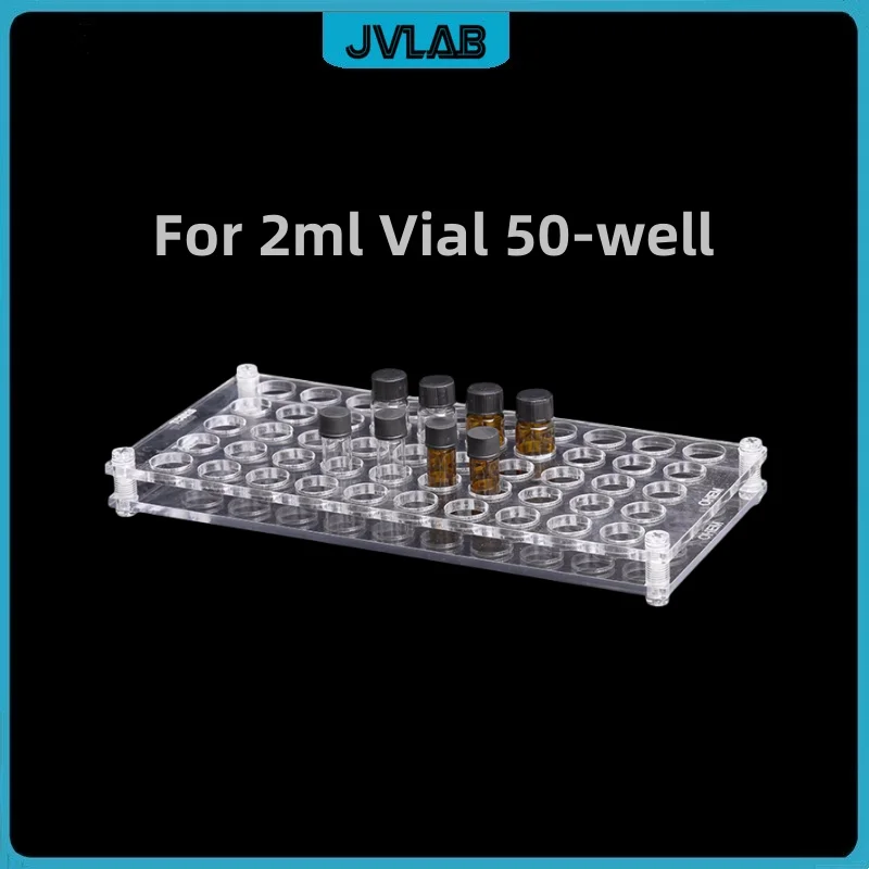 رف زجاج شبكي للقارورة اللونية ، 1.5 مللي ، وضع زجاج شبكي ، 50 قارورة عينة تحليلية ، فتحة 12.5 مللي متر #5
