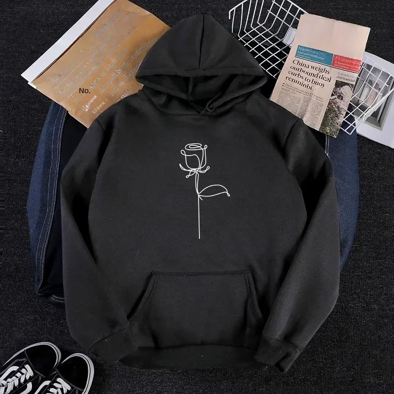 Heren eenvoudig bedrukte kangoeroezak hoodie losse casual top heren lente en herfst hoodie sportkleding comfortabele streetwear