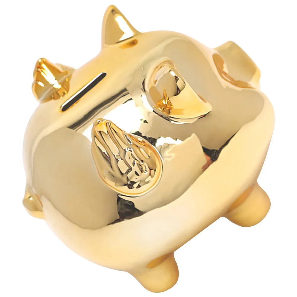 Ceramic Pig Piggy Bank Medium Size Compact Money Saving Pot for Dorm Room Decoration Coin Storage Cultivate Saving Habit Gift