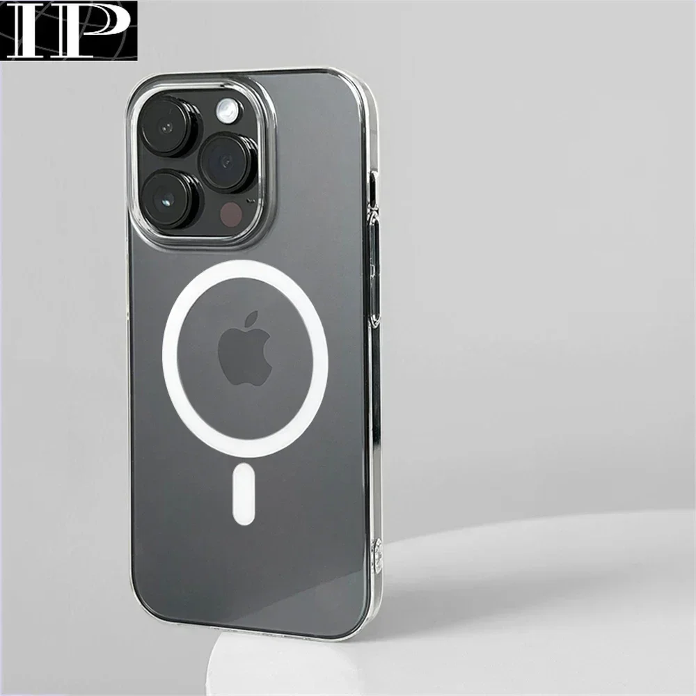 

Ultra Thin Hard PC HD Transparent Magnetic Case For iPhone 16 15 14 13 12 Pro Max Plus Magsafe Wireless Charge Clear Back Cover